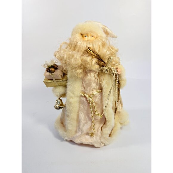 Tree Topper Christmas Santa Porcelain Face Figurine Statue Vintage | Lace Gold - Picture 5 of 15